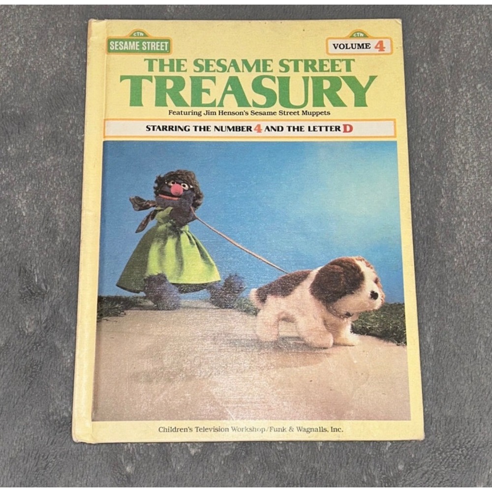 Vintage 1983 Sesame Street Treasury Volume 4 Hardcover Book Number 4 Letter D